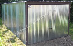 Garaż ocynkowany 3x6 z bramą uchylną spad tył